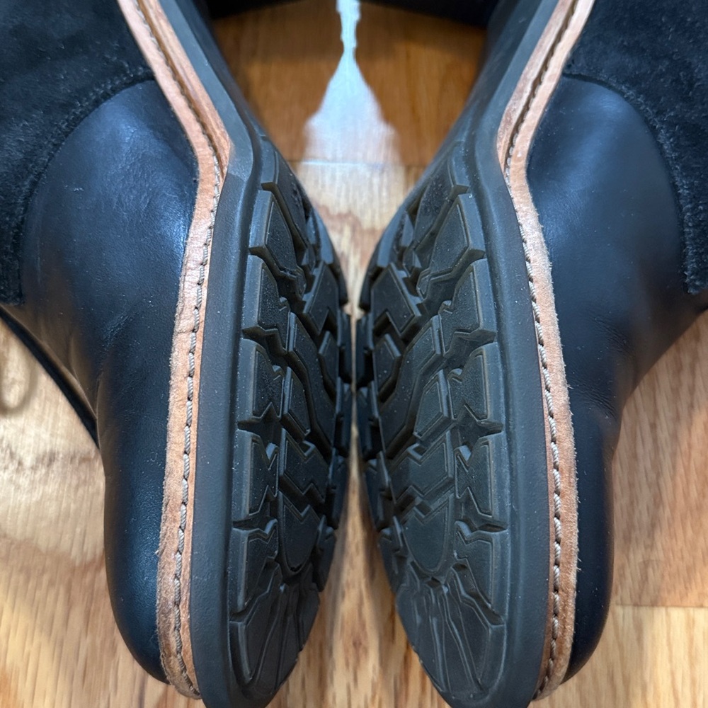 Clarks Trace Glow Black Leather And Suede Ankle Booties Size 10 - Picture 8 of 9